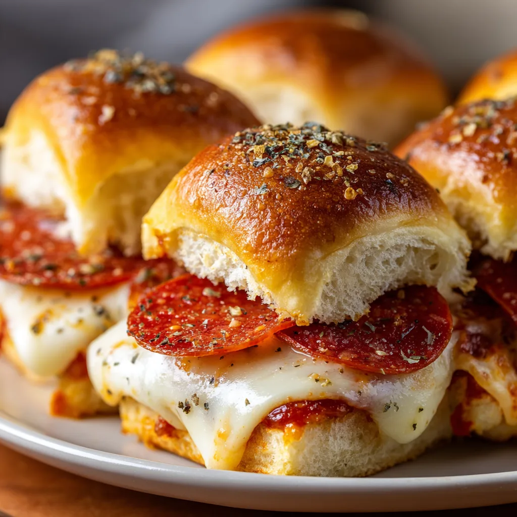 Cheesy Pepperoni Pizza Sliders