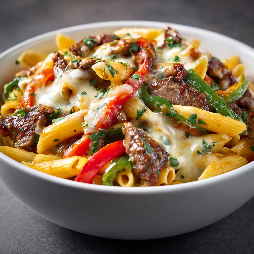 Cheesy Philly Cheesesteak Pasta
