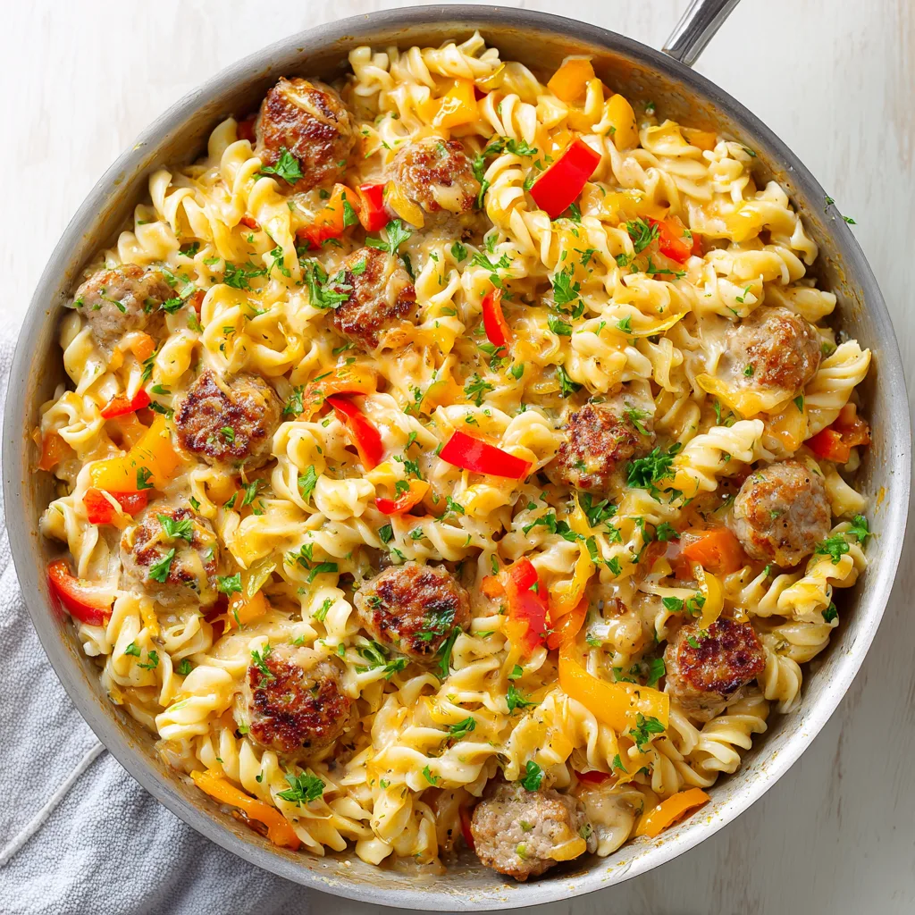 Cheesy Sausage Pasta Skillet