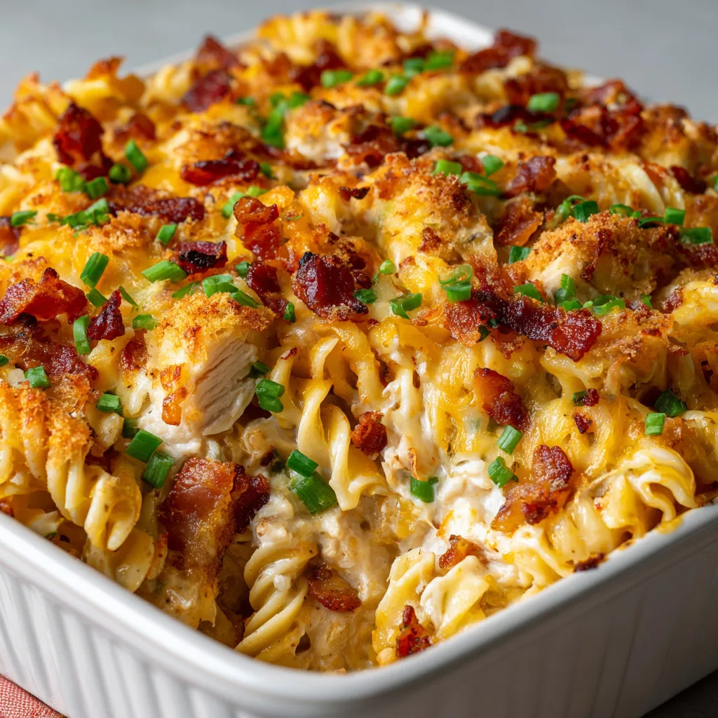Chicken Bacon Ranch Pasta Bake