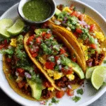 Chorizo Breakfast Tacos with Salsa Verde