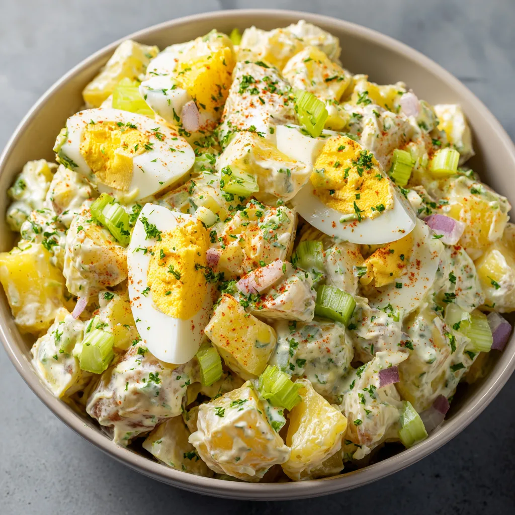 Classic Potato Salad with Mustard & Eggs
