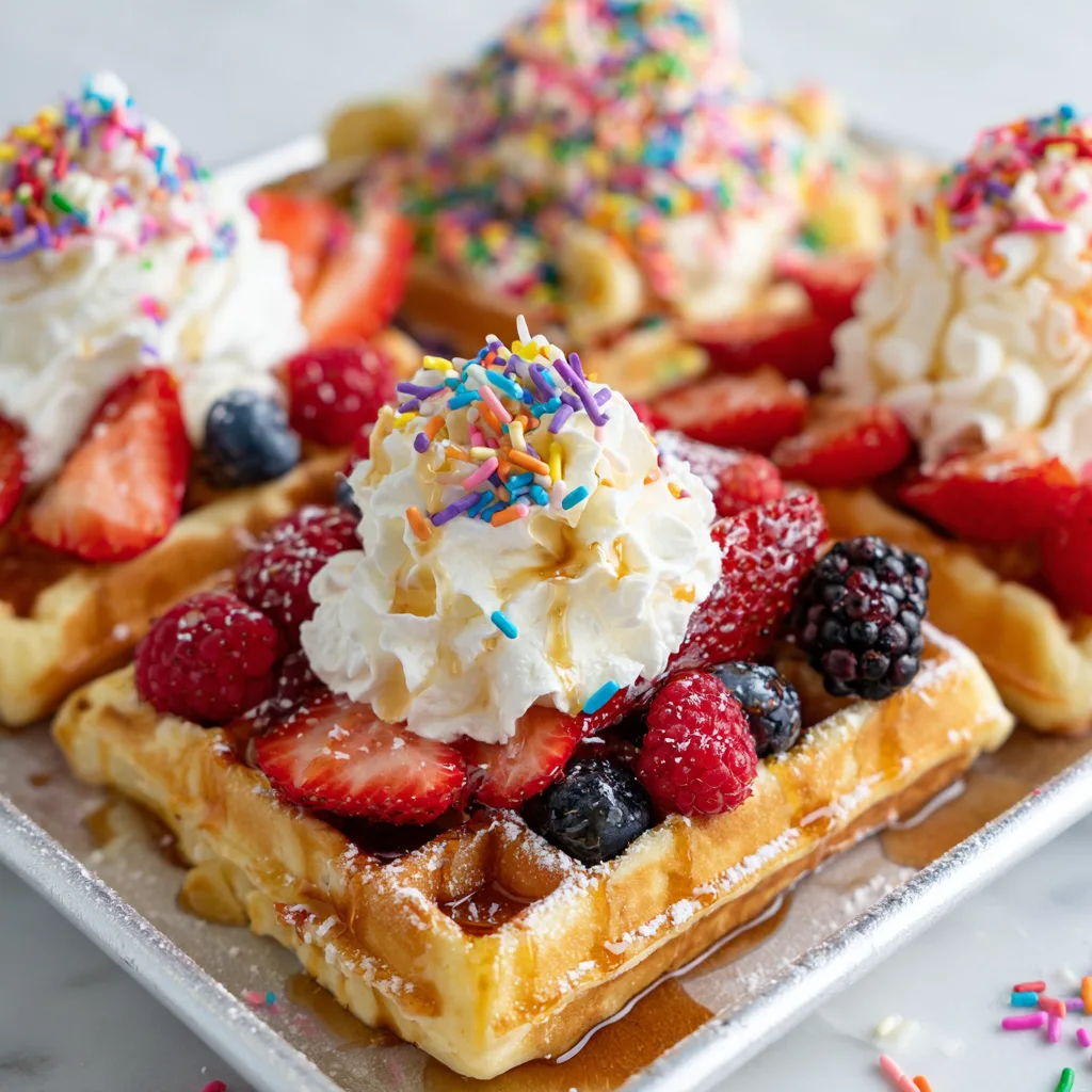 Confetti Waffle Bar with Berry Toppings