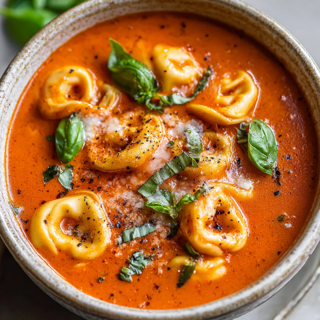 Creamy Tomato Basil Tortellini Soup