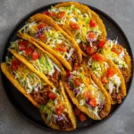 Crispy Baked Beef Tacos with Spicy Slaw