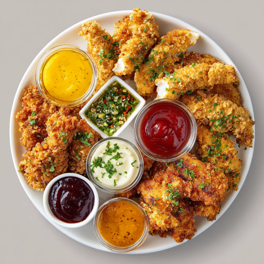Crispy Chicken Tender Platter with Dipping Sauces