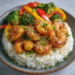 Crispy Honey Garlic Shrimp Bowls