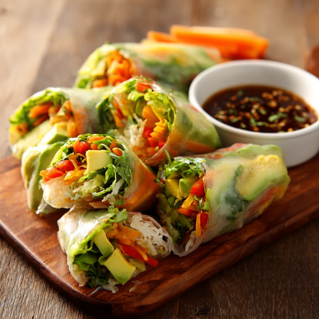 Crispy Rice Paper Veggie Rolls (Inside-Out Style)