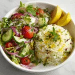 Crunchy Herb Salad with Baked Lemon Rice