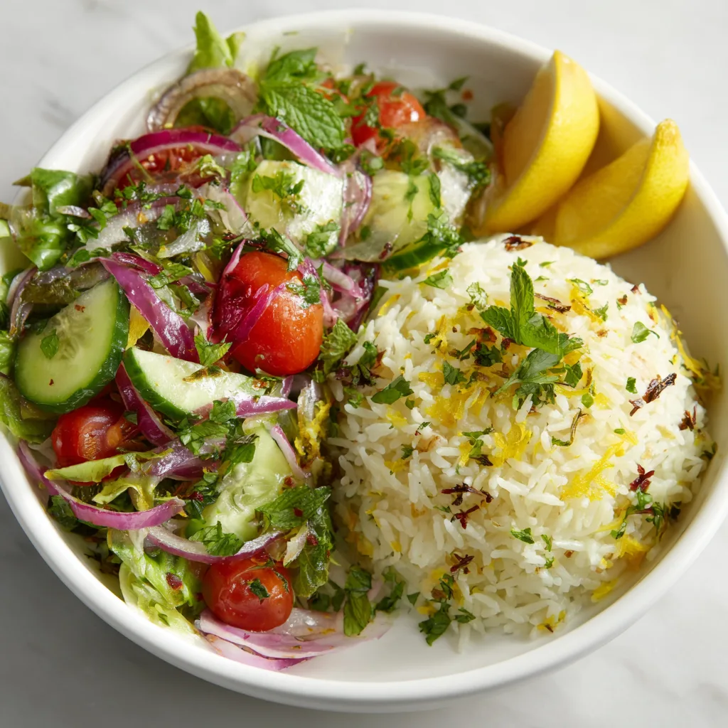 Crunchy Herb Salad with Baked Lemon Rice