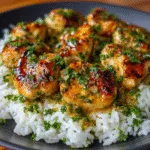 Garlic Butter Chicken Bites with Rice