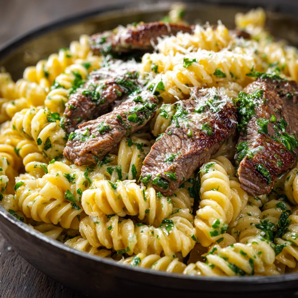 Garlic Butter Steak Pasta