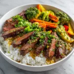 Garlic Butter Steak Rice Bowls