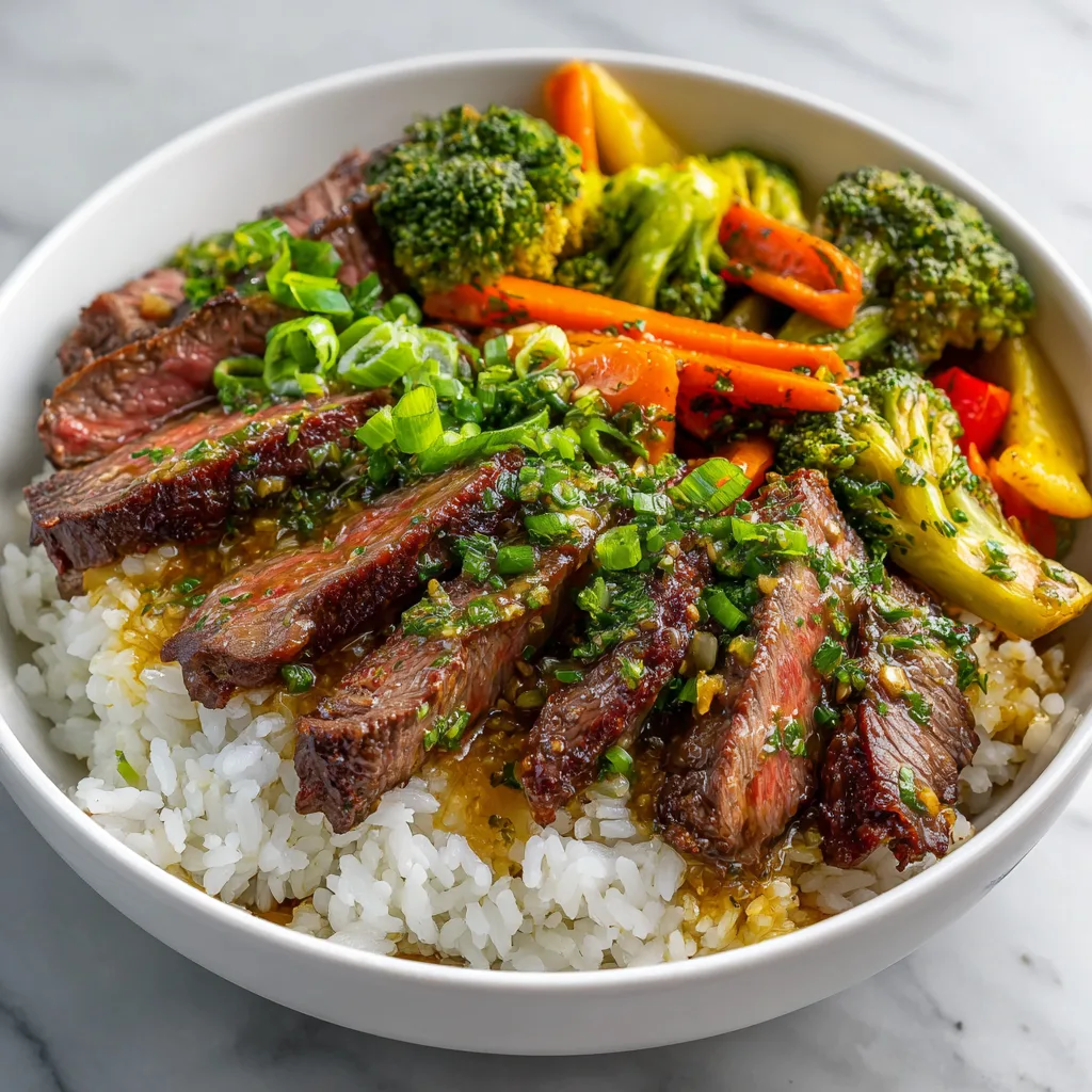Garlic Butter Steak Rice Bowls