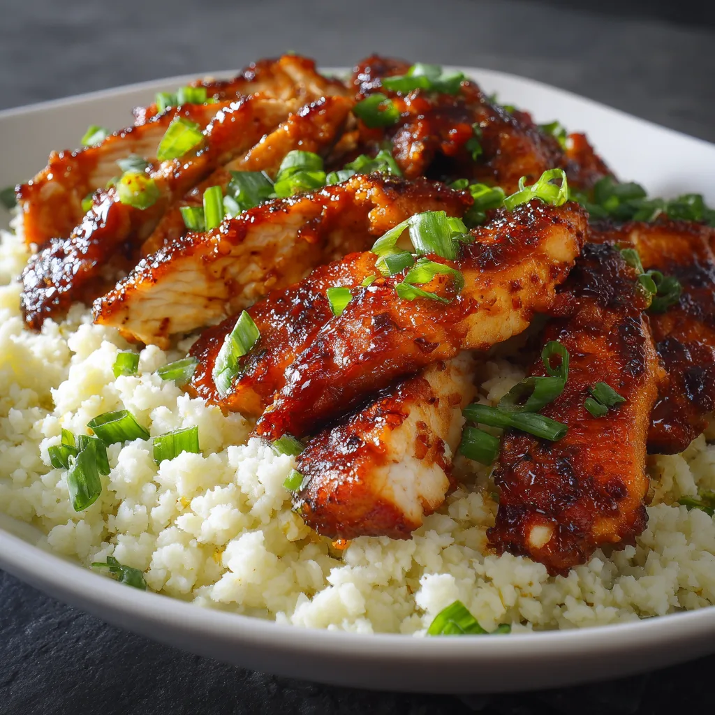 Gluten-Free BBQ Chicken with Cauliflower Rice