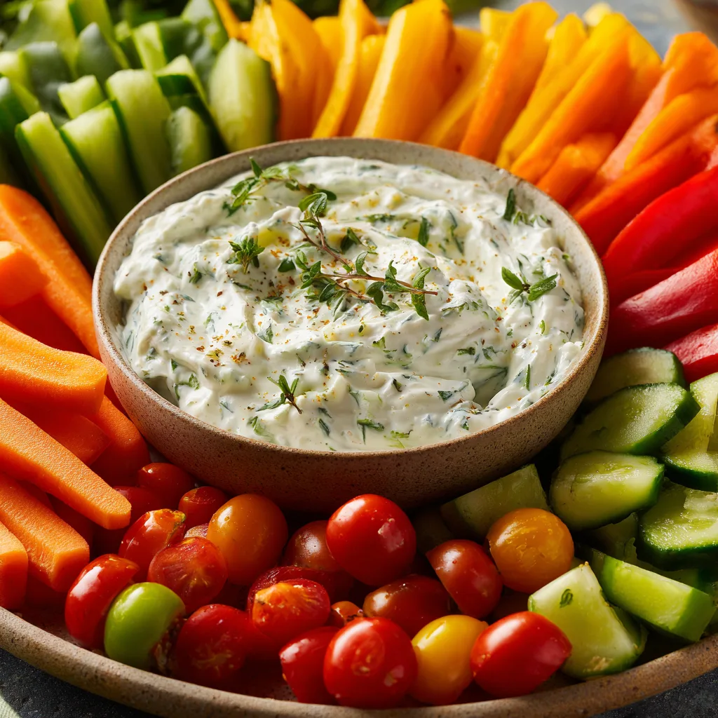 Greek Yogurt Ranch Dip and Crudités Platter