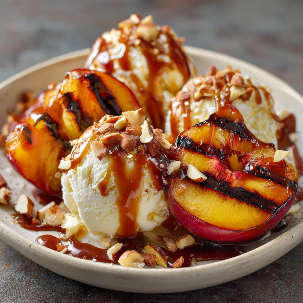 Grilled Peach Sundaes