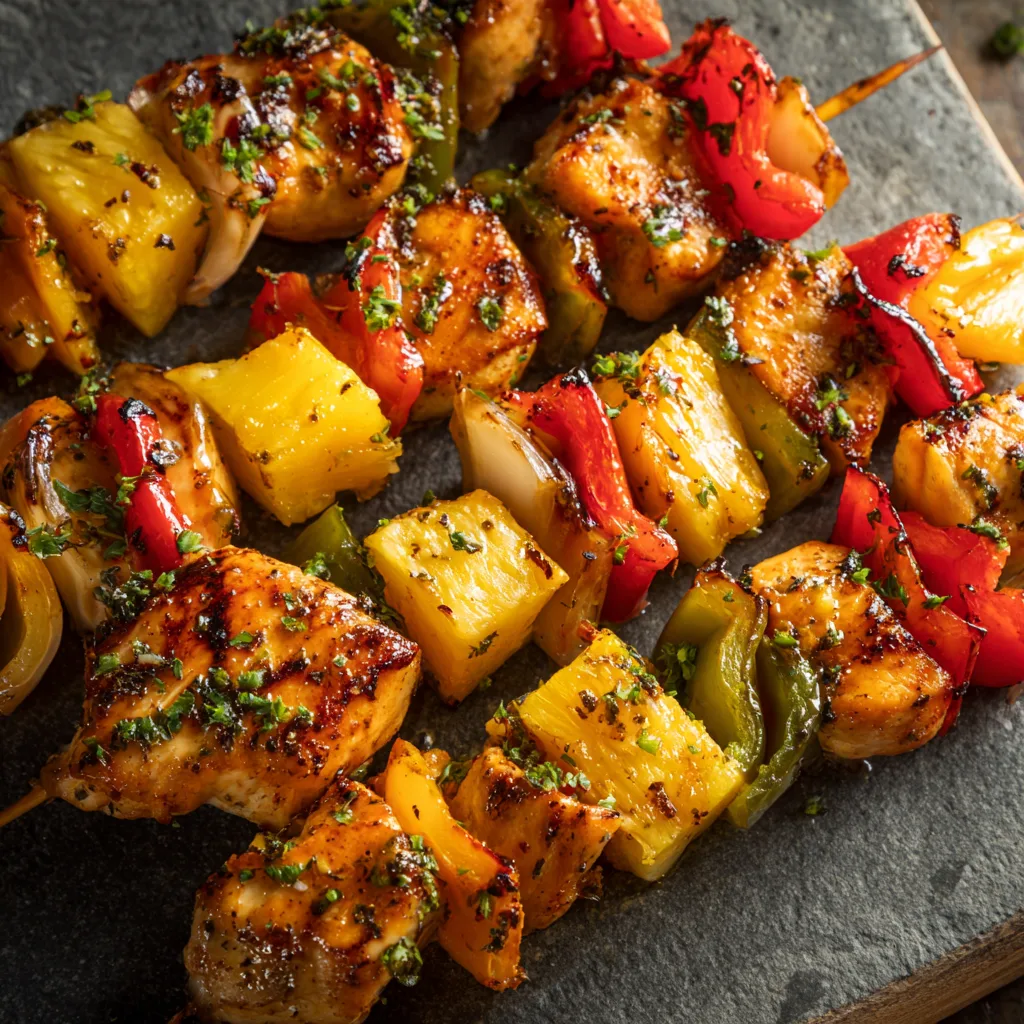 Grilled Pineapple & Chicken Skewers (Tropical Memorial BBQ)