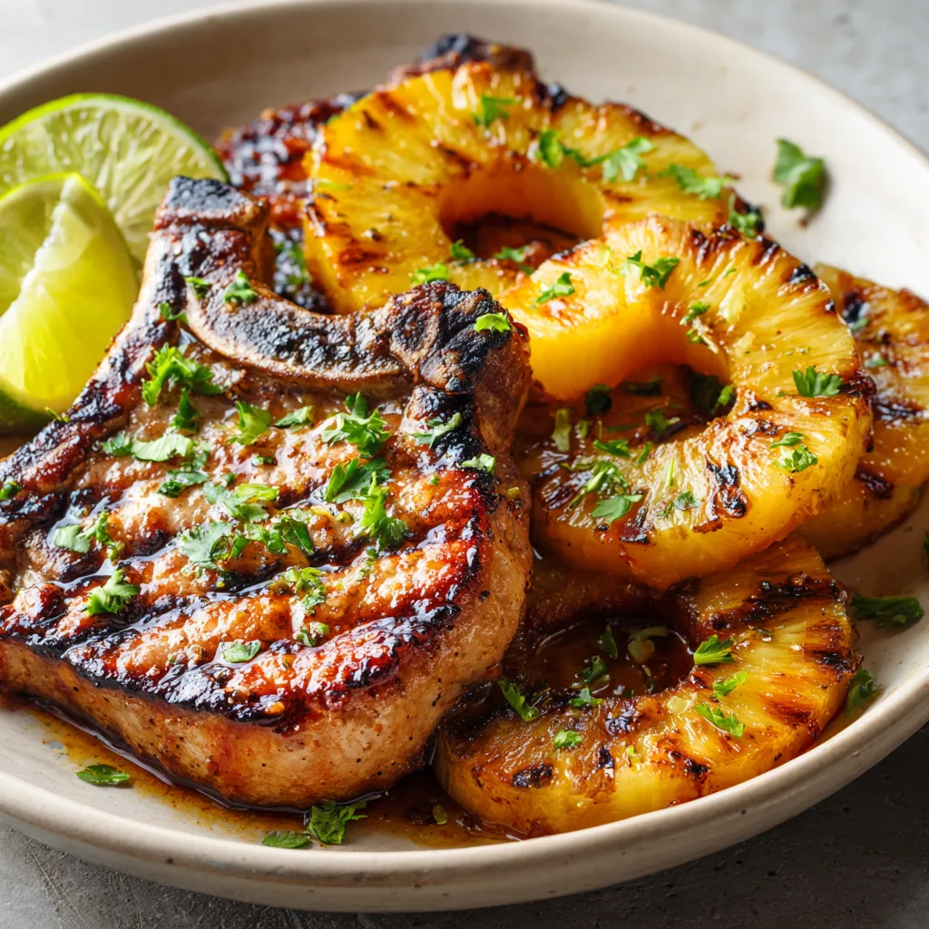 Grilled Pineapple Pork Chops (Tropical Summer Dinner)
