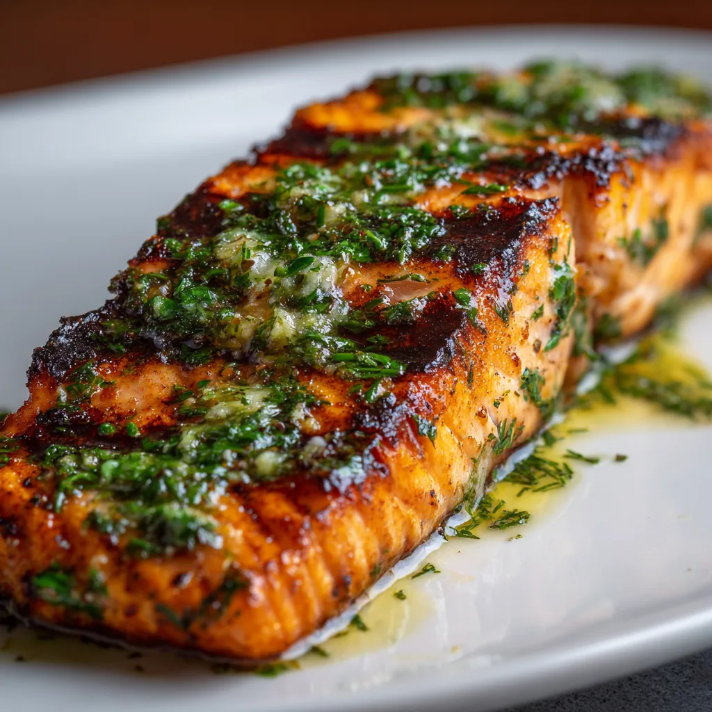 Grilled Salmon with Lemon Herb Butter (grilling)