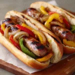 Grilled Sausage and Peppers Hoagies