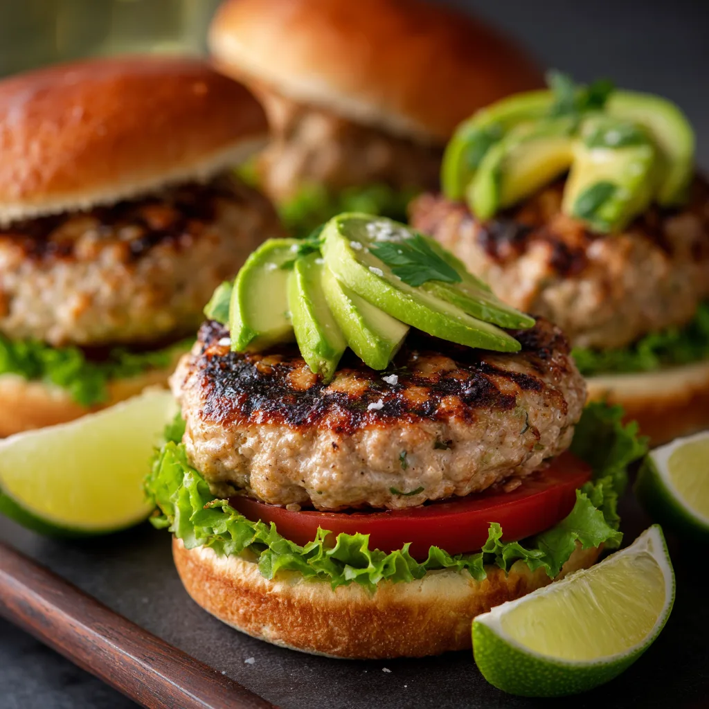 Grilled Turkey Burgers with Avocado and Lime (grilling)