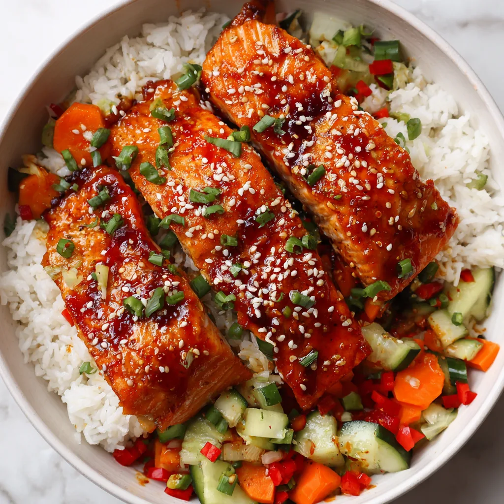 Honey Sriracha Salmon Bowls
