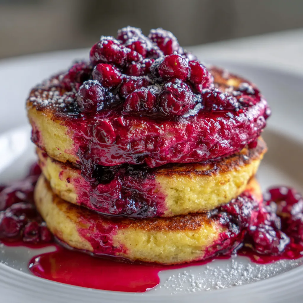 Keto Flourless Berry Pancakes (2-Ingredients)