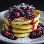 Lemon Ricotta Pancakes with Berry Compote