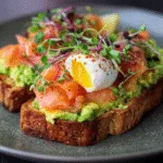 Loaded Avocado Toast with Smoked Salmon & Egg