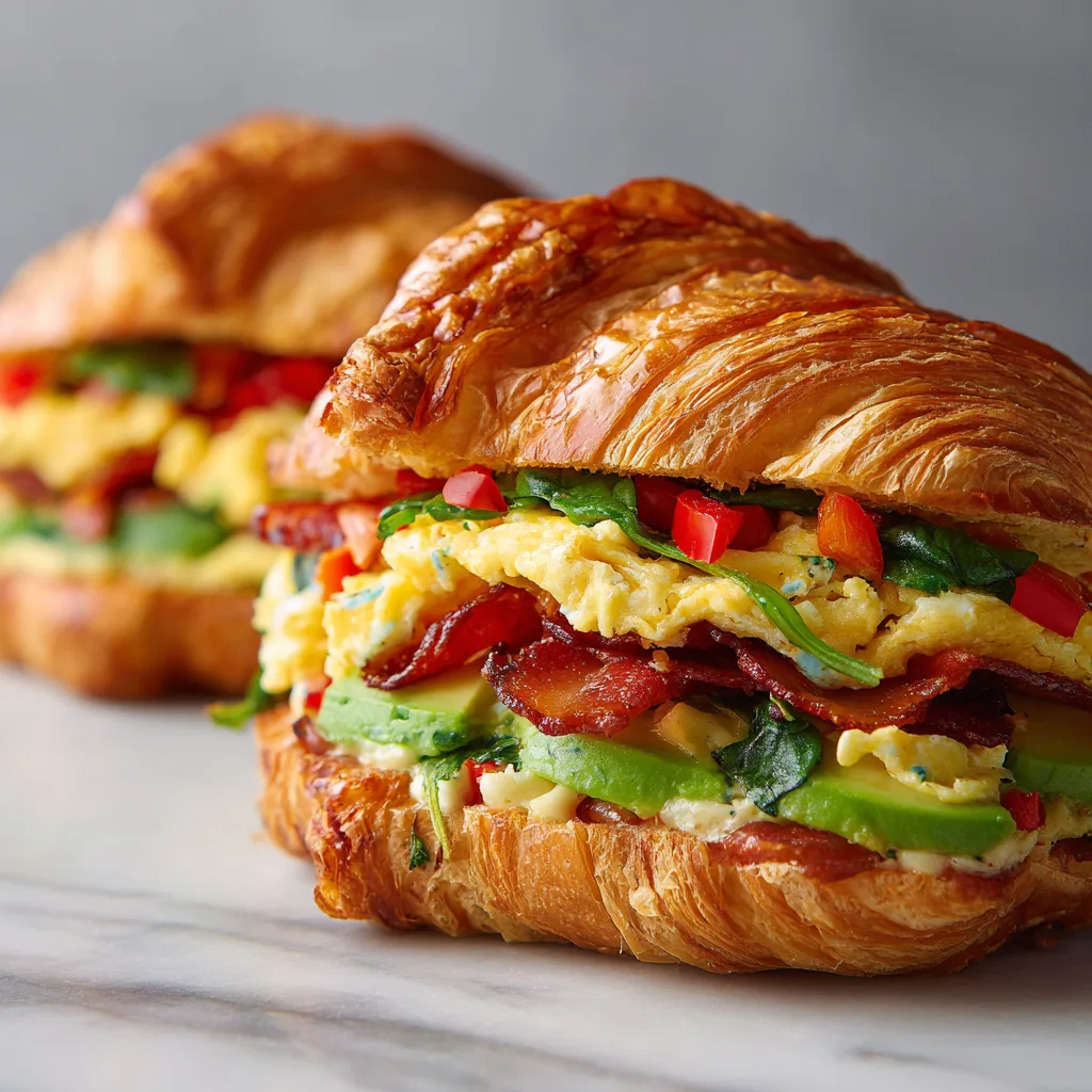 Loaded Breakfast Croissant Sandwiches