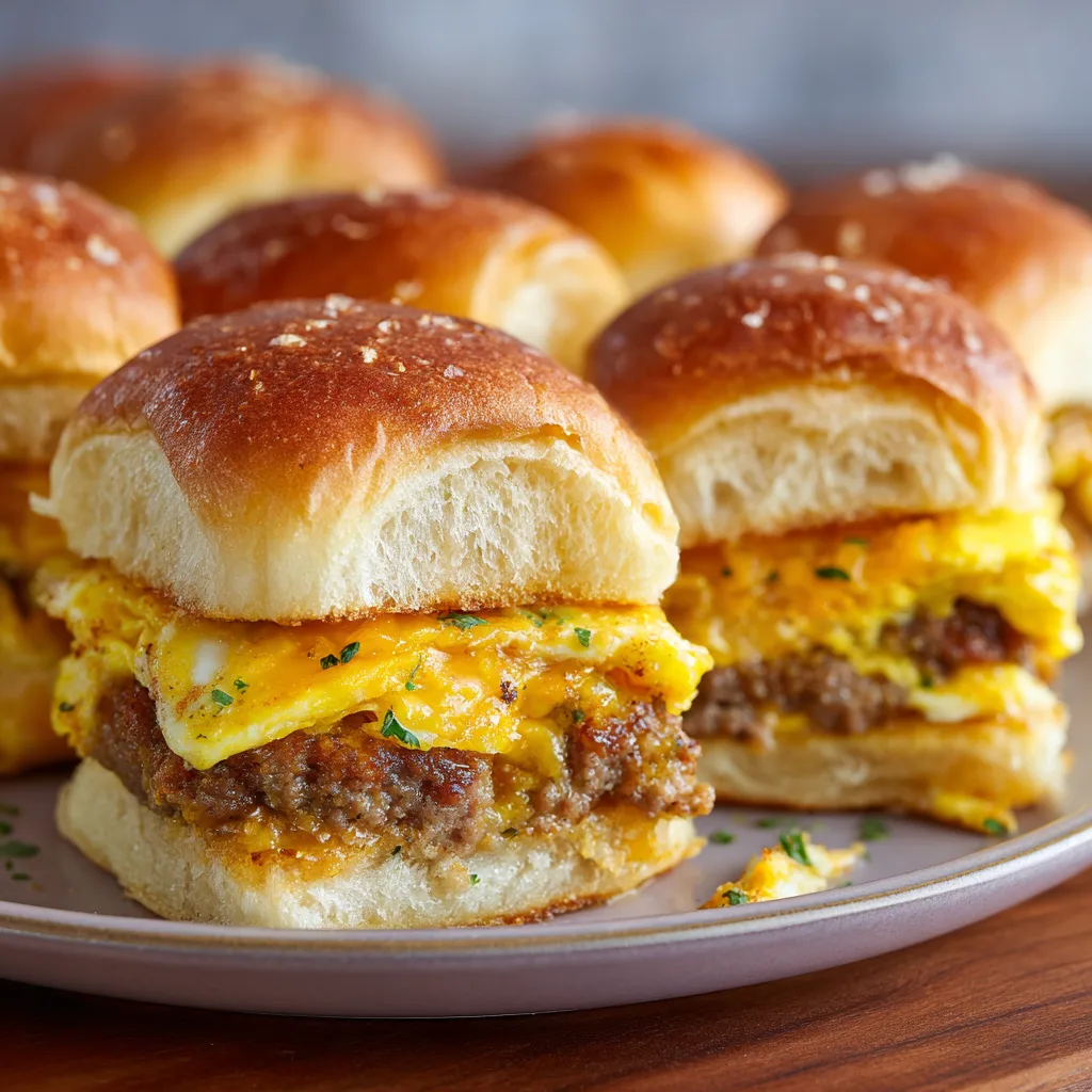 Make-Ahead Breakfast Sliders with Sausage and Egg