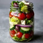 Mason Jar Greek Salad (Portable Picnic Recipe)