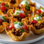 Mini Taco Cup Wonton Appetizers