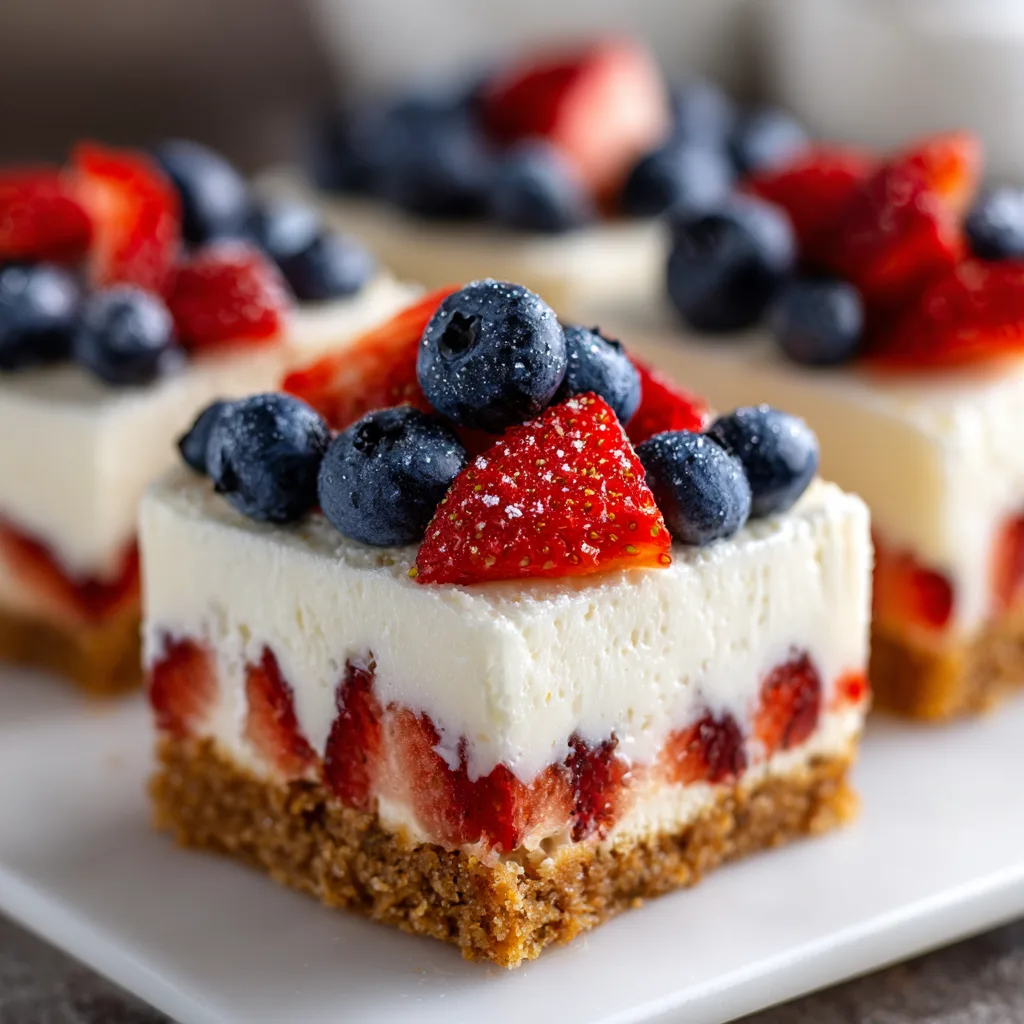 No-Bake Flag Cheesecake Bars (no-bake)