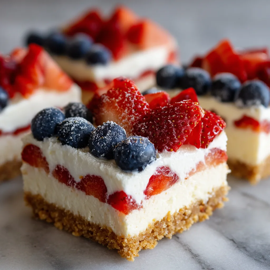 No-Bake Flag Cheesecake Bars