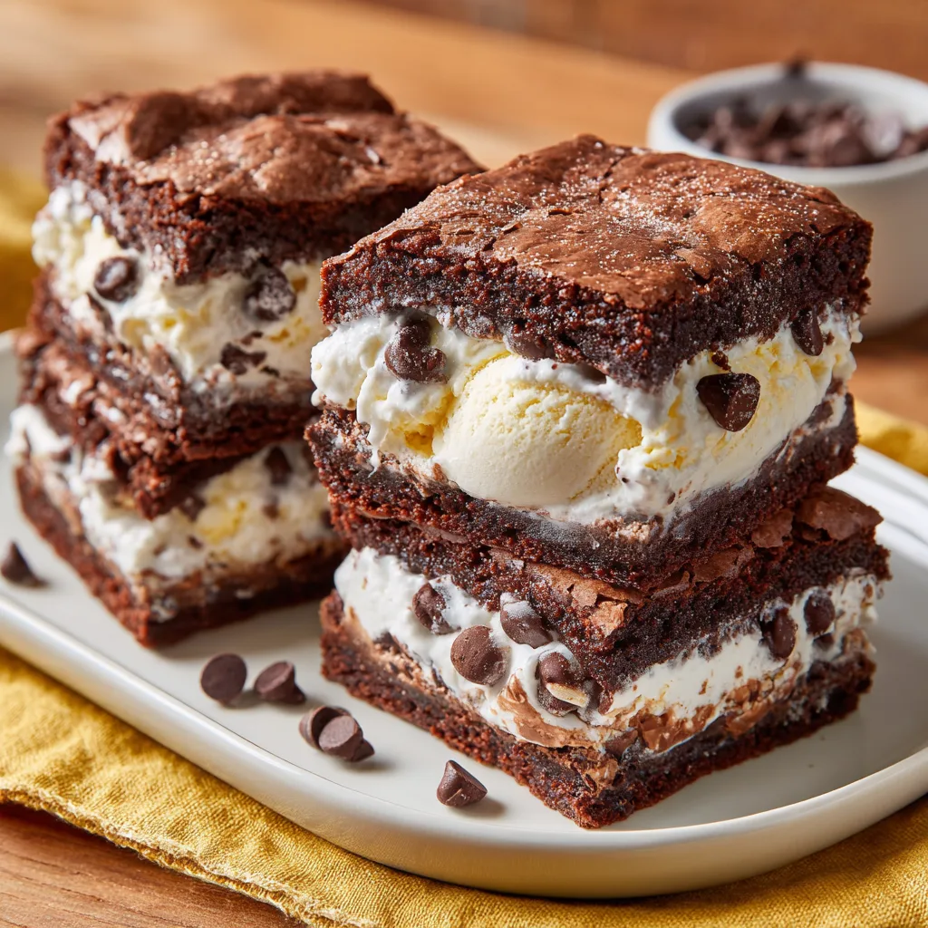 One-Bowl Brownie Ice Cream Sandwiches