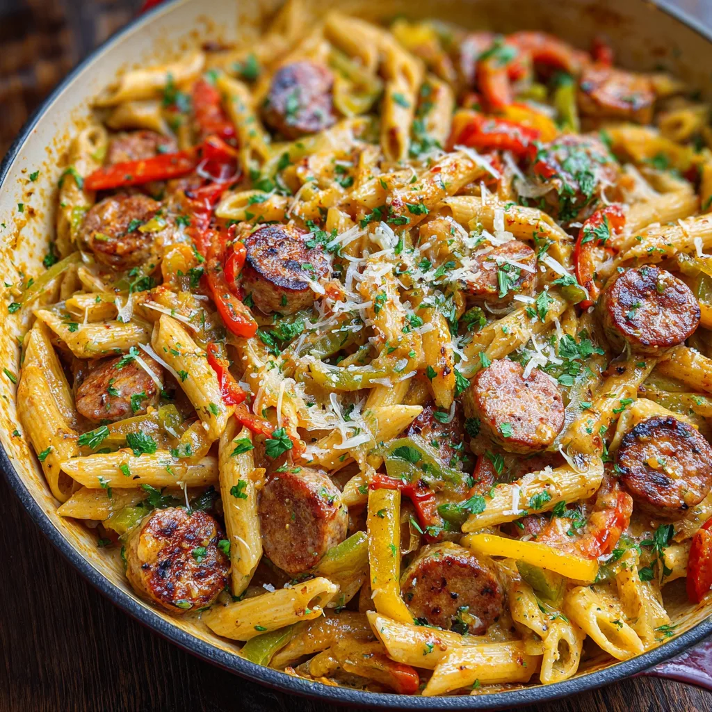 One-Pan Creamy Cajun Sausage Pasta