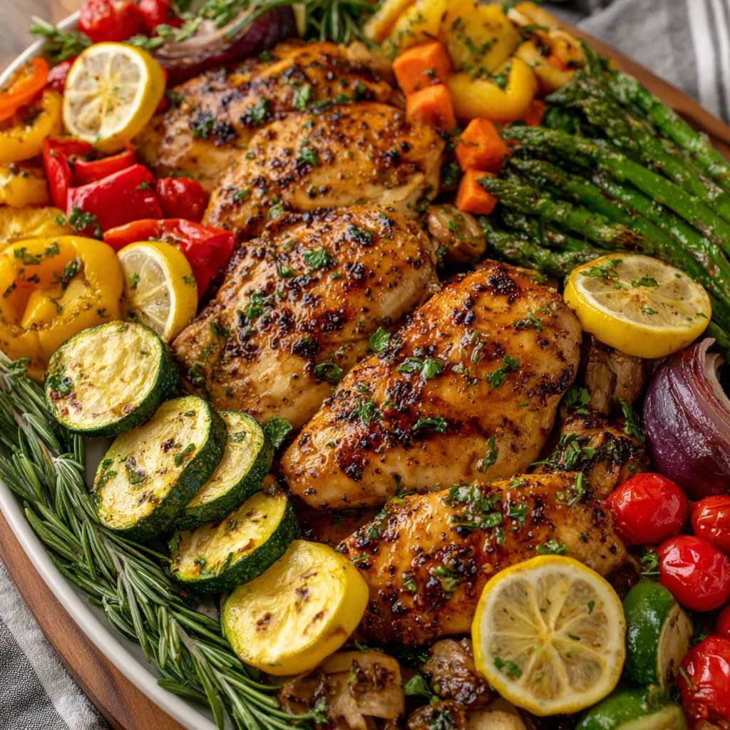 One-Pan Grilled Lemon-Herb Chicken & Veggies (Memorial Day Dinner)