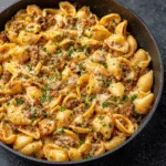 One-Pot Creamy Beef & Shells Pasta