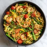 One-Pot Garlic Shrimp & Spring Veggie Pasta