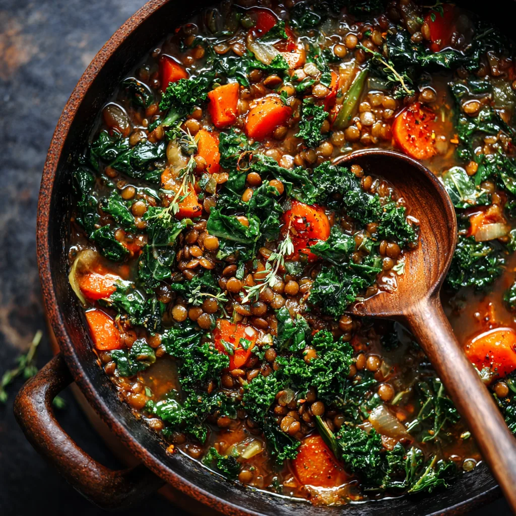 One-Pot Lentil Stew with Kale (Earth Day Comfort Food)