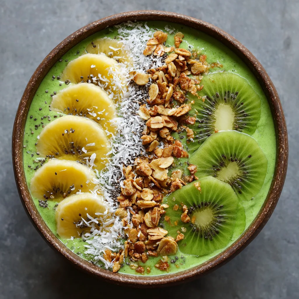 Plant-Powered Smoothie Bowl (Spinach, Avocado, Kiwi) – Earth Day Breakfast