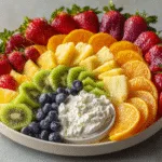 Rainbow Fruit Platter with Yogurt Cloud Dip (gluten-free)