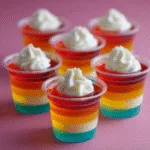 Rainbow Layer Jell-O Cups