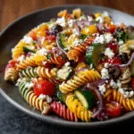 Rainbow Pasta Salad (vegetarian)