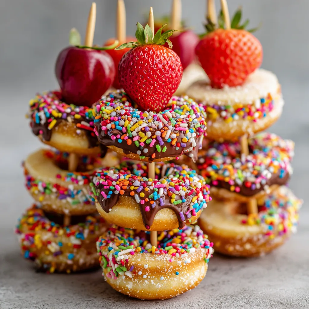 Rainbow Sprinkle Donut Skewers