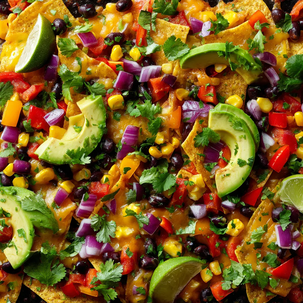 Rainbow Veggie Sheet-Pan Nachos (vegetarian)