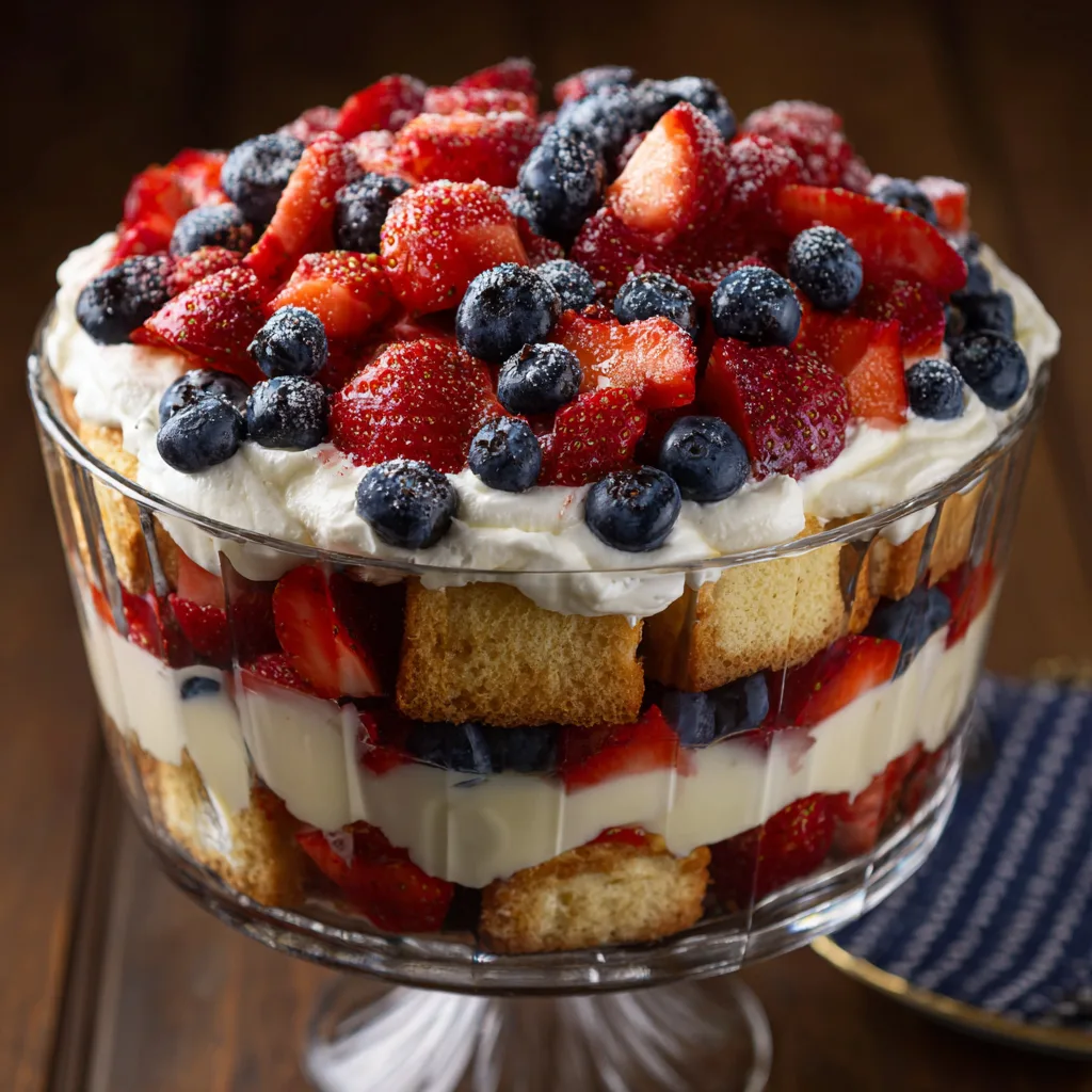 Red, White & Blueberry Trifle (Patriotic Memorial Day Dessert)