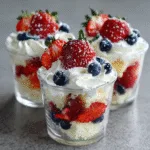 Red White and Blue Berry Trifle Cups